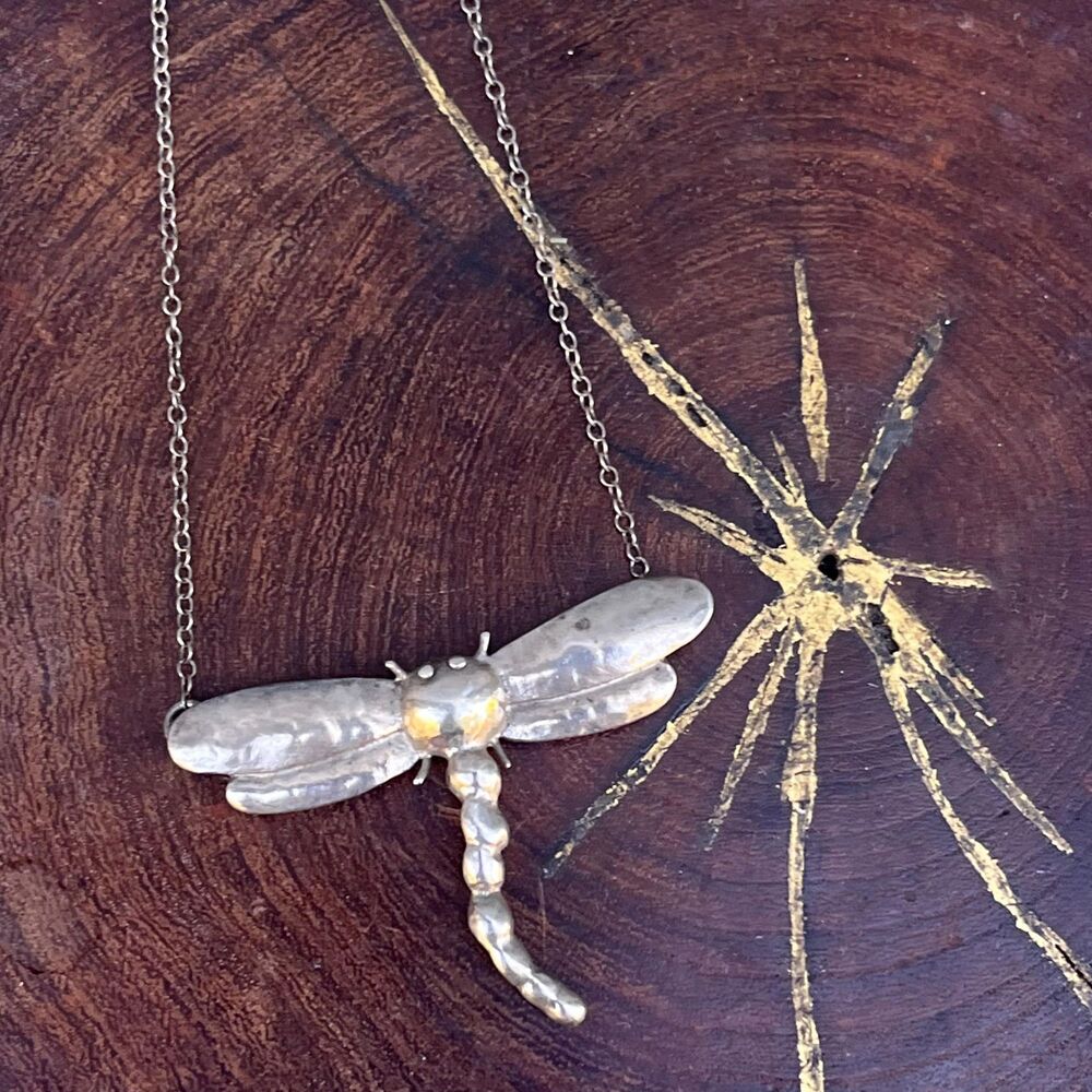 Sterling Dragonfly Necklace Regina Lane Jewelry fairycore
